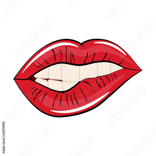 Woman lips comic style icon vector illustration graphic design © djvstock