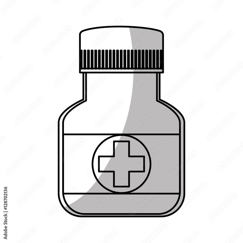 Obraz premium Medicine jar icon. Medical health care hospital and emergency theme. Isolated design. Vector illustration
