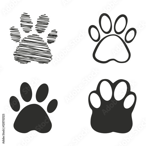 Paw icon set.