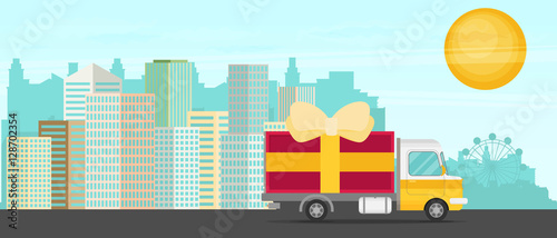 Vector free delivery concept in flat style - illustration 