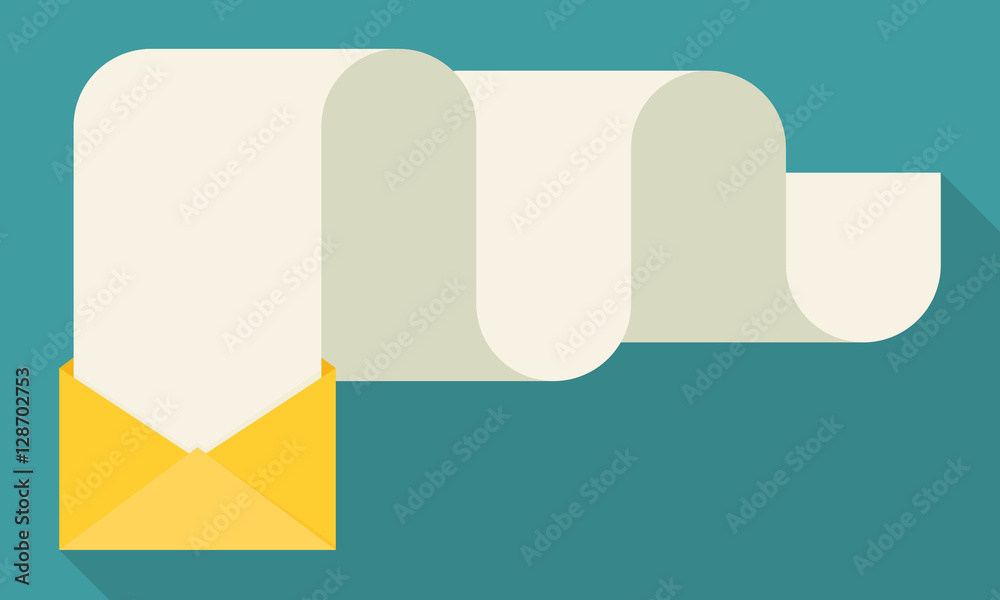 Flat design modern vector illustration of mail. Flat design modern vector illustration of mail.