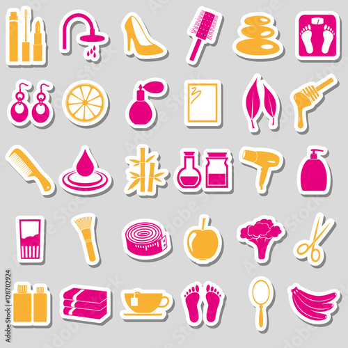 beauty theme big set of various stickers eps10