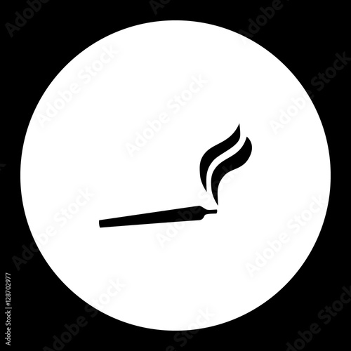 smoking joint cannabis hemp simple black icon eps10