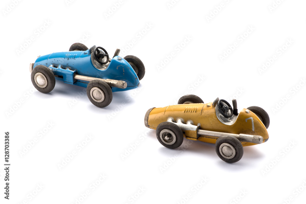 Two vintage style toy racing cars