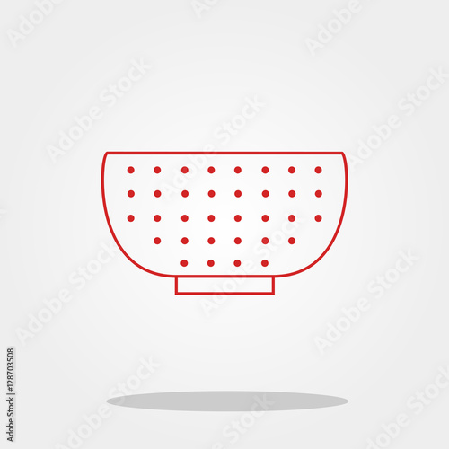Colander cute icon in trendy flat style isolated on color background. Kitchenware symbol for your design, logo, UI. Vector illustration, EPS10.