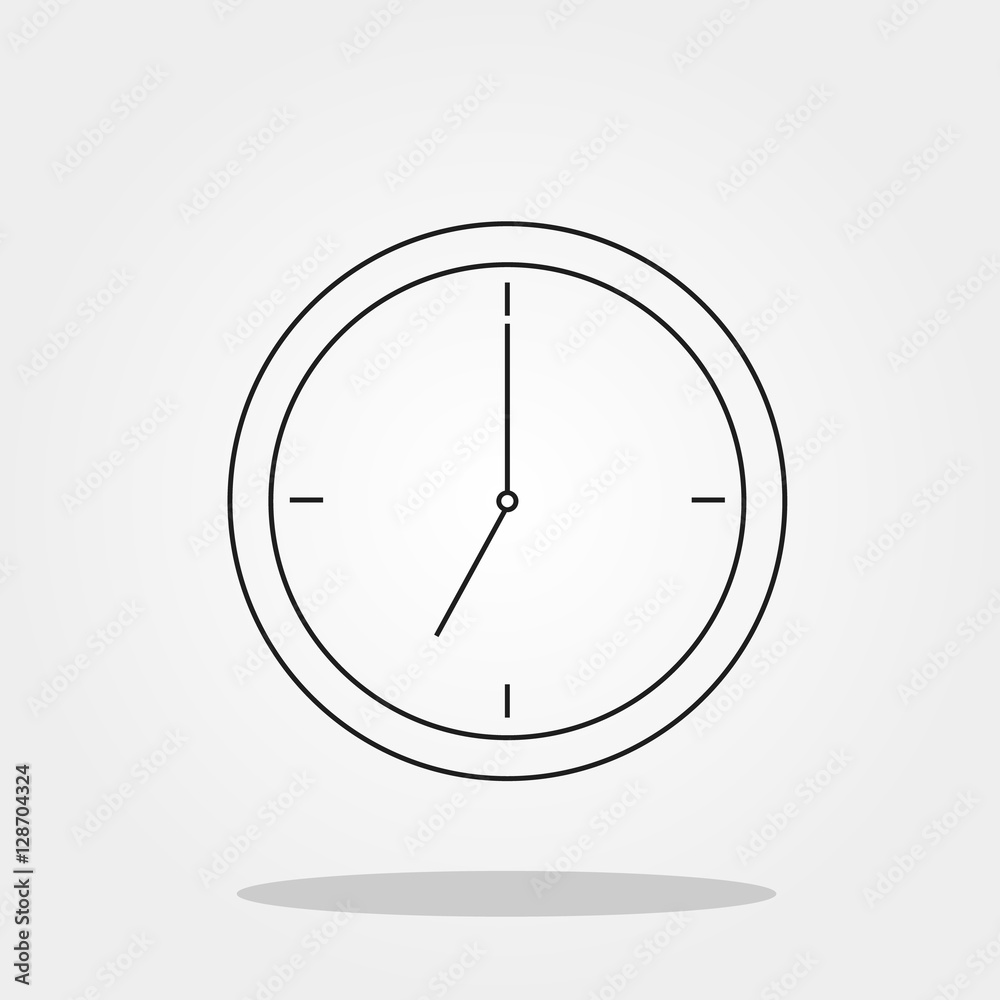 Clock cute icon in trendy flat style isolated on grey background. School symbol for your design, logo, UI. Vector illustration, EPS10. Clock cute icon in trendy flat style isolated on grey background. School symbol for your design, logo, UI. Vector illustration, EPS10.