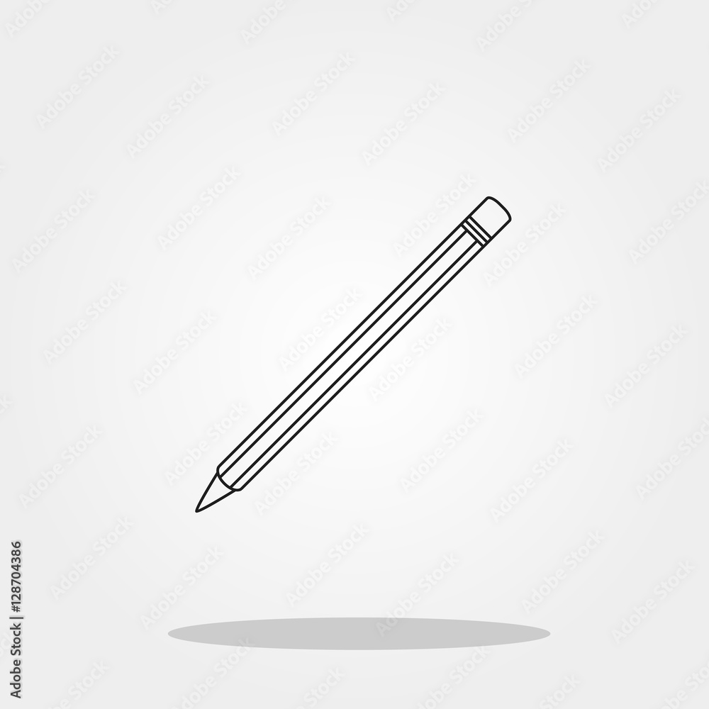 Pencil cute icon in trendy flat style isolated on grey background. School symbol for your design, logo, UI. Vector illustration, EPS10. Pencil cute icon in trendy flat style isolated on grey background. School symbol for your design, logo, UI. Vector illustration, EPS10.