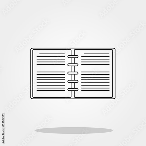 Note book cute icon in trendy flat style isolated on grey background. School symbol for your design, logo, UI. Vector illustration, EPS10.