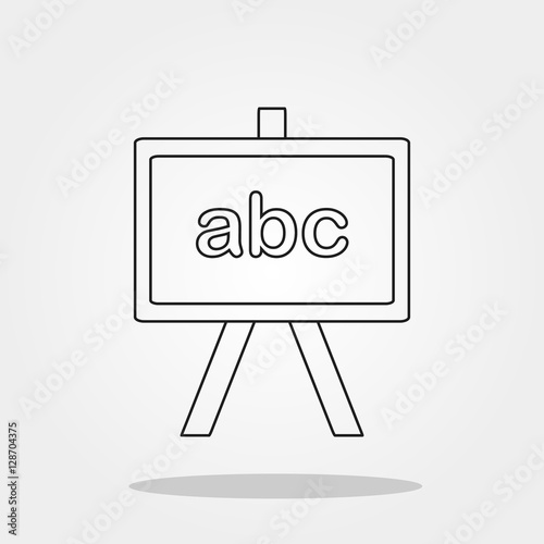 White board cute icon in trendy flat style isolated on grey background. School symbol for your design, logo, UI. Vector illustration, EPS10.