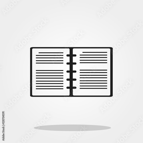 Note book cute icon in trendy flat style isolated on grey background. School symbol for your design, logo, UI. Vector illustration, EPS10.