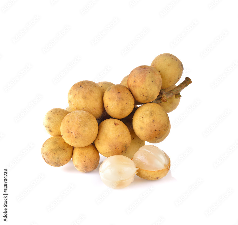 Long Gong fruit ,Lansium parasiticum on a white background Long Gong fruit ,Lansium parasiticum on a white background