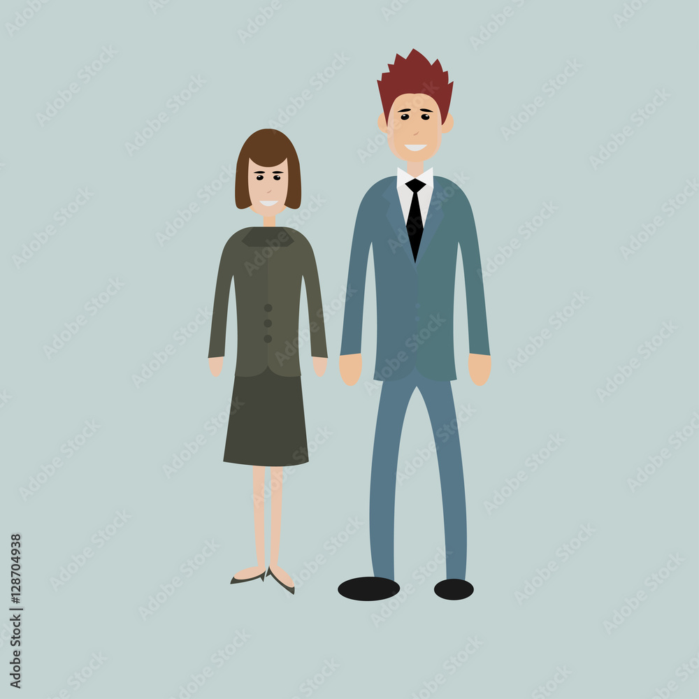 business people - man and woman - dressed in suits Isolated business people - man and woman - dressed in suits Isolated