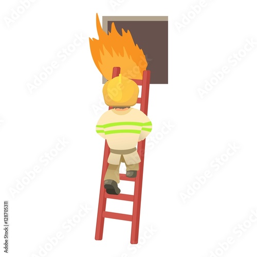 Fireman icon. Cartoon illustration of fireman vector icon for web