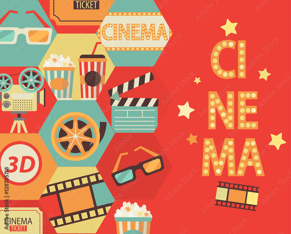 Fototapeta premium Cinema background, vector.