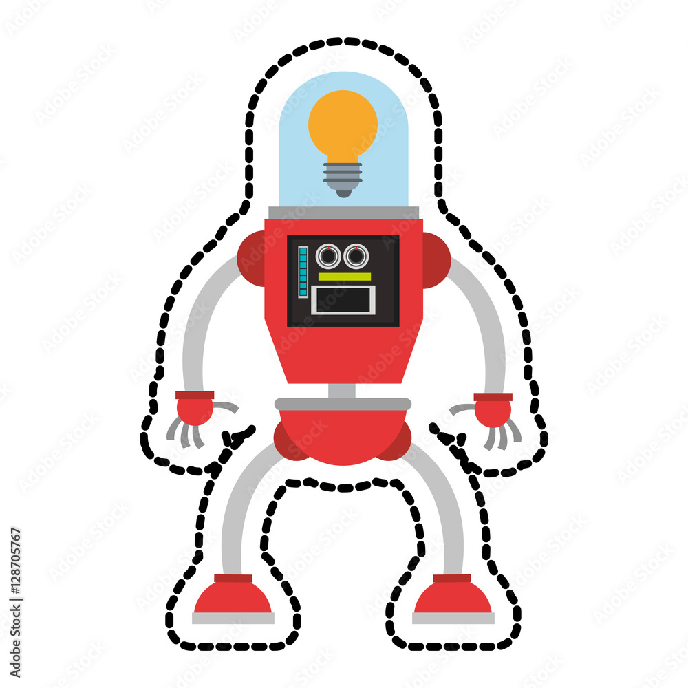 Robot cartoon icon. Robotic technology machine cyborg and science theme.  Isolated design. Vector illustration Stock Vector | Adobe Stock