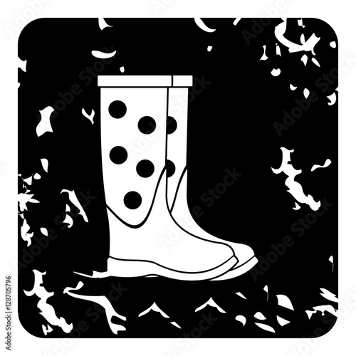 Rubber boots icon. Grunge illustration of rubber boots vector icon for web