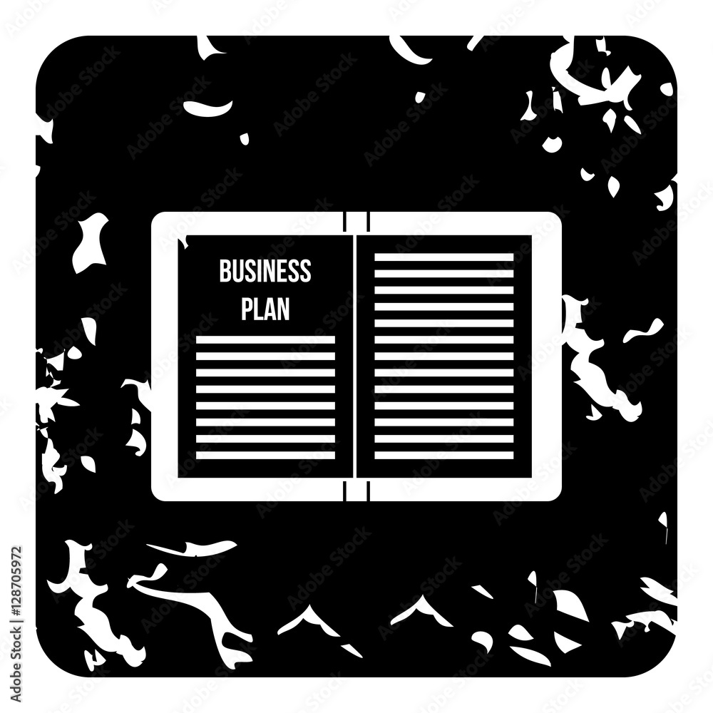 Business plan icon. Grunge illustration of business plan vector icon for web