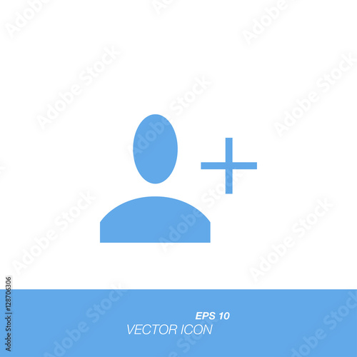 New friend icon in flat style isolated on white background.