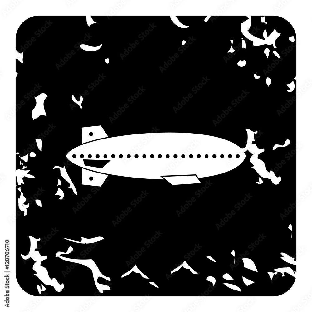 Fototapeta premium Dirigible airship icon. Grunge illustration of dirigible airship vector icon for web