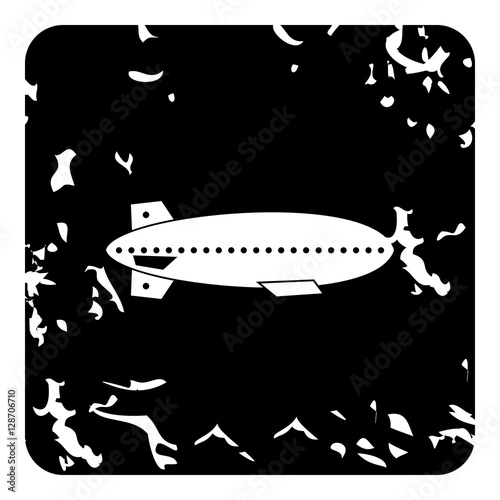 Dirigible airship icon. Grunge illustration of dirigible airship vector icon for web