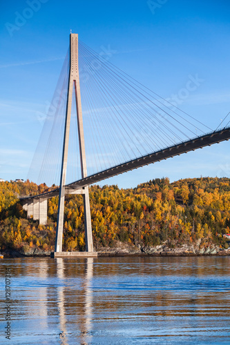 Automotive cable-stayed bridge in Norway photo