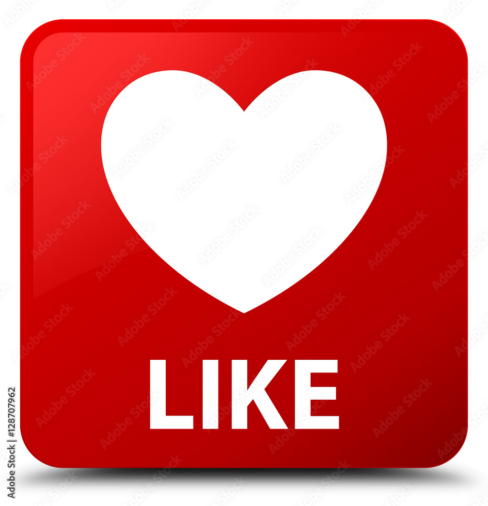 Like (heart icon) red square button