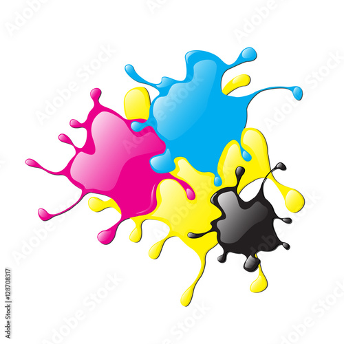 Colored splashes in abstract shape
