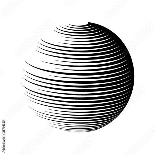 rotating sphere speed lines symbol vector