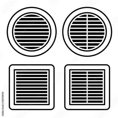 ventilation grille black symbol vector