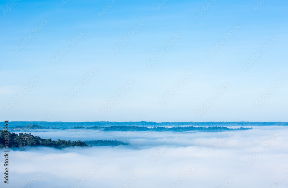 sea mist on Khao Kho mountain   in Phetchabun province Thailand