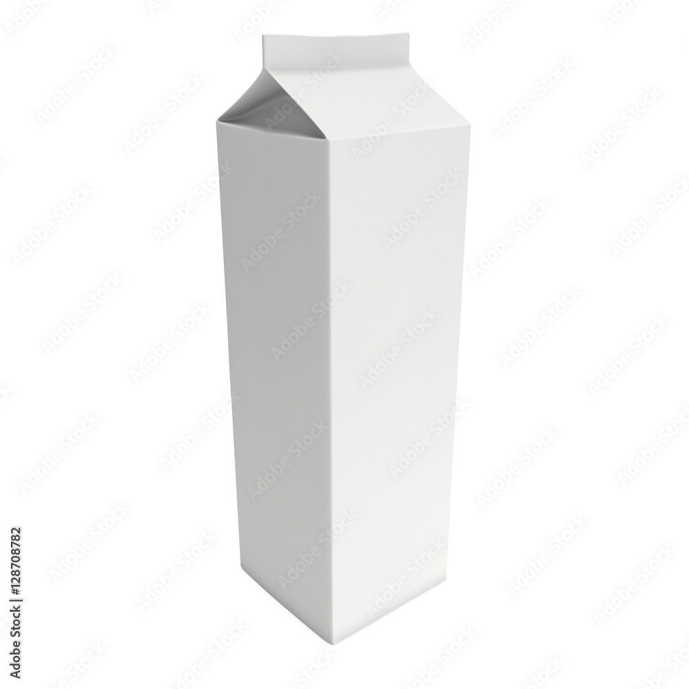 Milk or juice box. Retail package mockup. 3d render illustration isolated on white. Milk or juice box. Retail package mockup. 3d render illustration isolated on white.