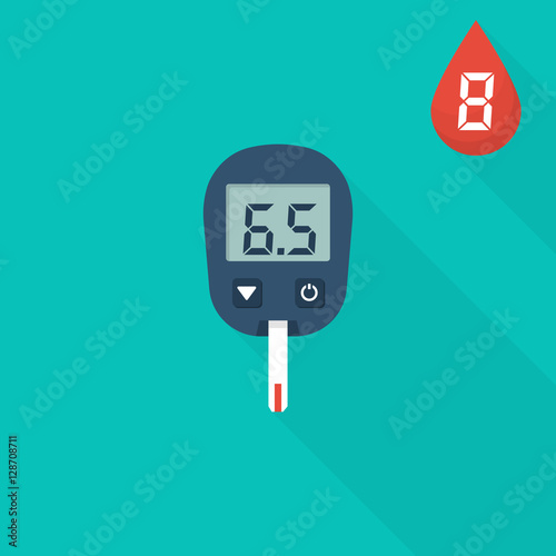Glucometer flat icon isolated.