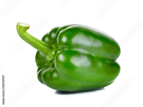 Green pepper on the white background