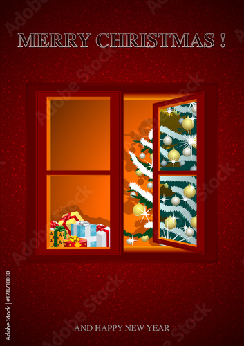 Red Christmas Greeting with...