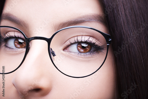 Beautiful insightful look brown woman's eyes