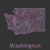 Washington line art map