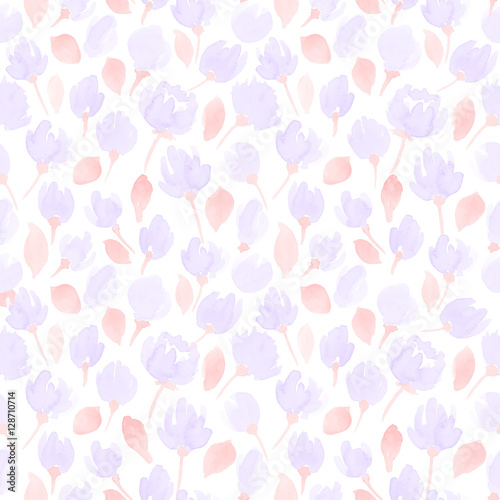 cute watercolor flowers seamless vector pattern. floral pattern for your design