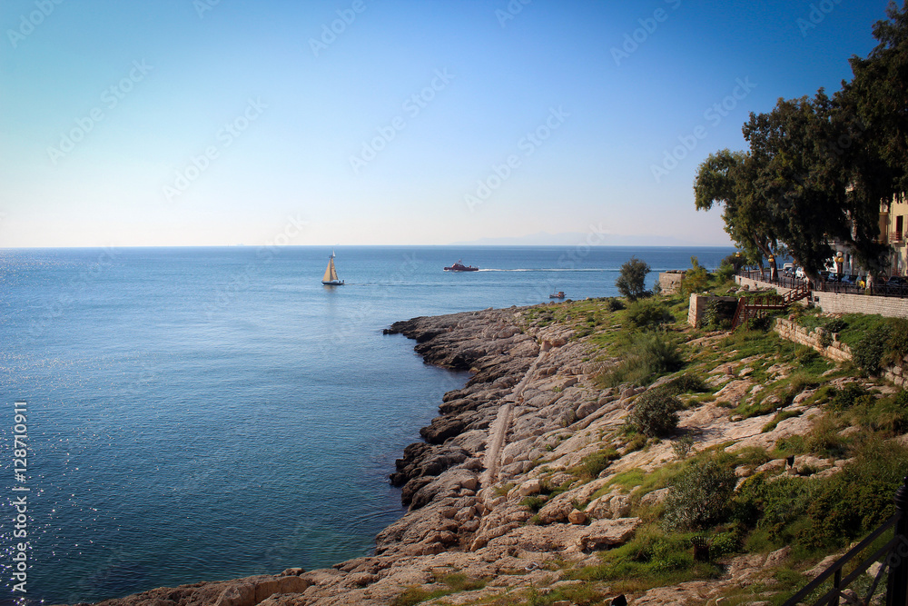 Aegean Sea coast of Piraeus, Greece