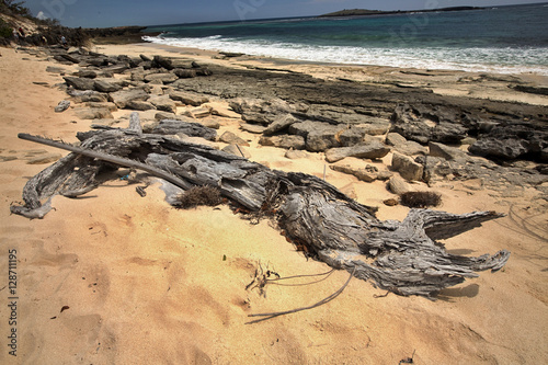 Bay Amoronia Indian Ocean, Orange cove is lined with sharp rocks, north of Madagascar photo