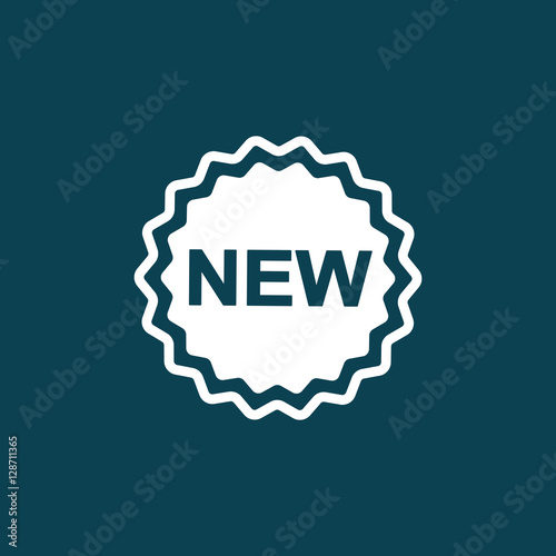 new badge icon on blue background