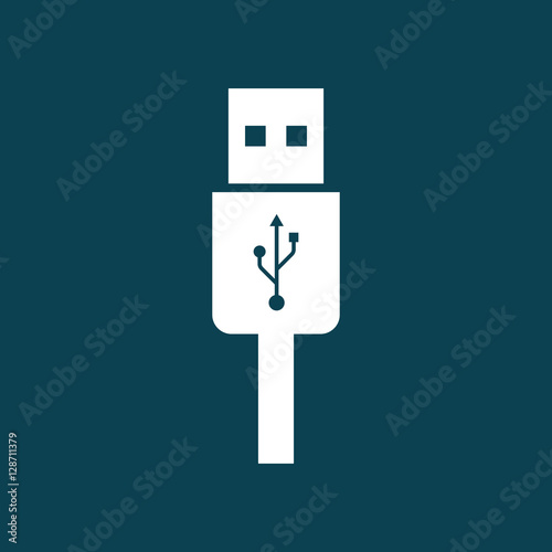 usb charging plug icon on blue background