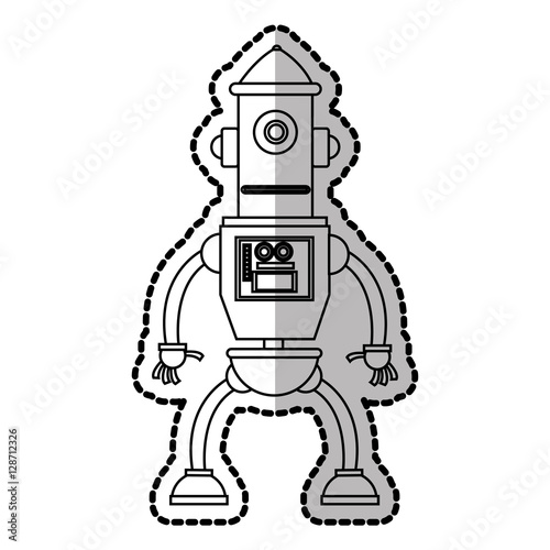 Robot cartoon icon. Robotic technology machine cyborg and science theme. Isolated design. Vector illustration