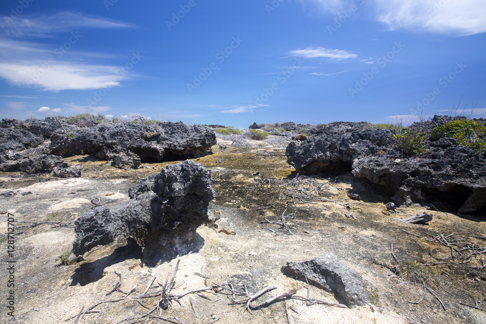 formation of boulders Indian Ocean. Amoronia orange bay, north of Madagascar