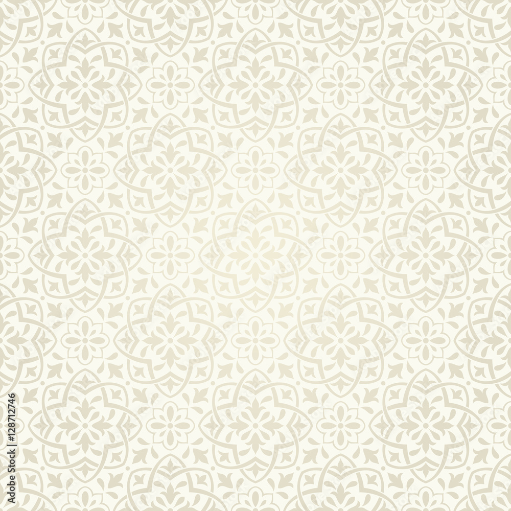 Seamless background of light beige color in the style of Damascus