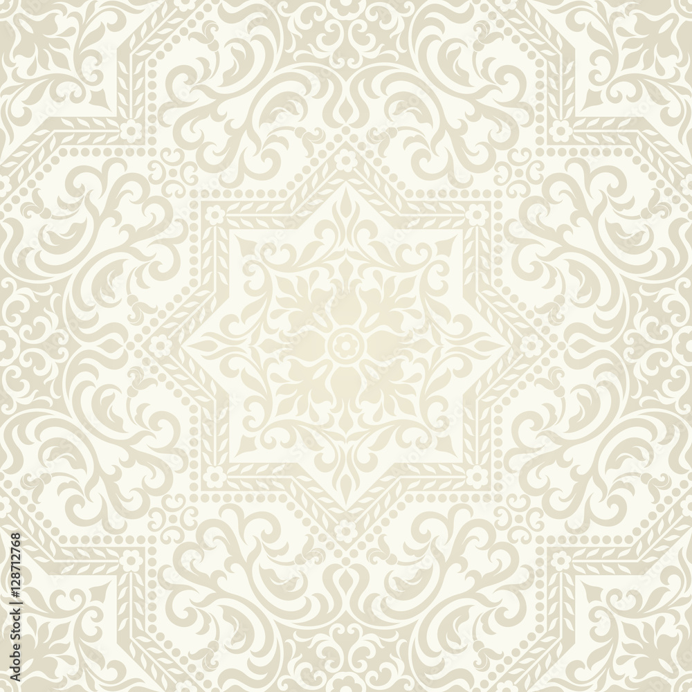 Seamless background of light beige color in the style of Damascus Seamless background of light beige color in the style of Damascus