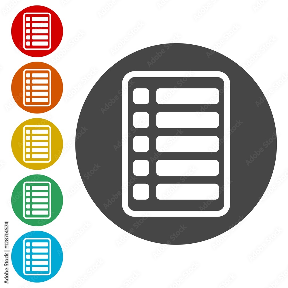 Check list icon, List sign icon