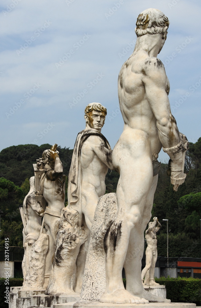 Marble statues in Rome, Italy