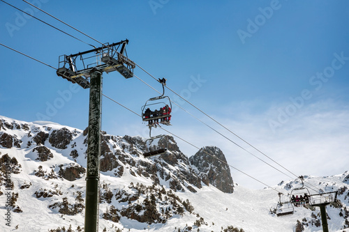 Cableway in the mountains photo