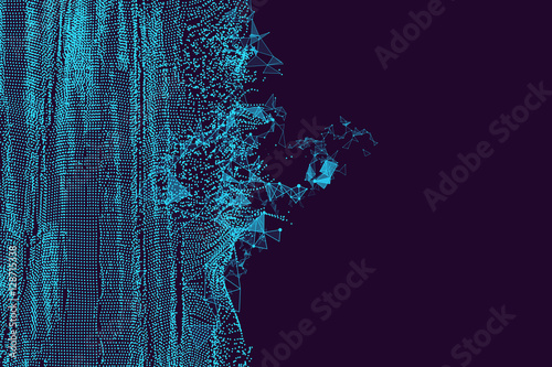 Wavy abstract graphic design, a sense of science and technology background.