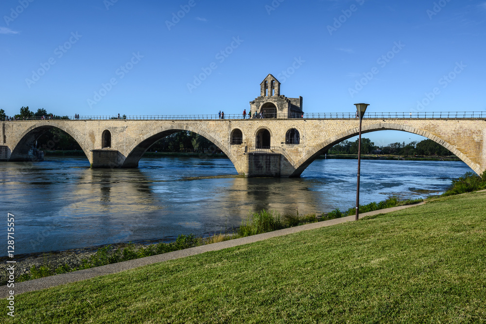 Pont Saint-Benezet on the Rhone River in Avignon, France Pont Saint-Benezet on the Rhone River in Avignon, France